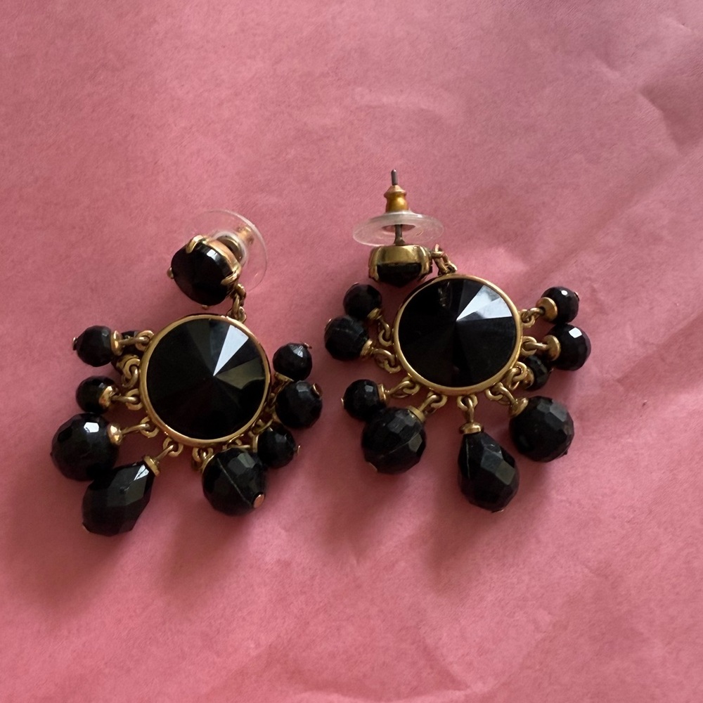 Kate Spade Black and Gold Beaded Earrings